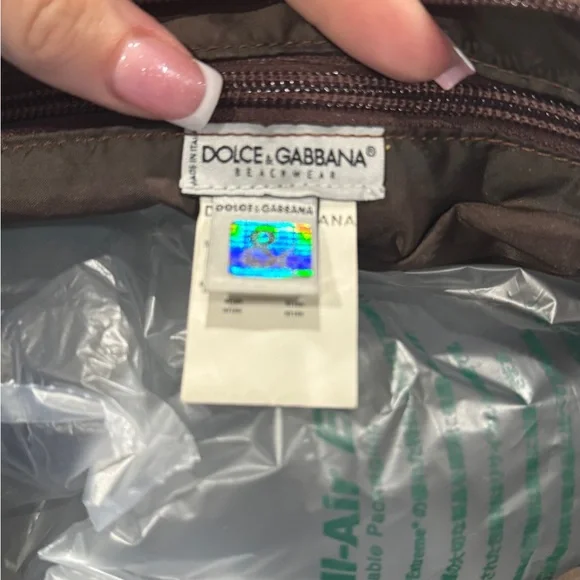 DOLCE&GABBANA Beachwear Leopard Canvas Tote Purse - Picture 5 of 6